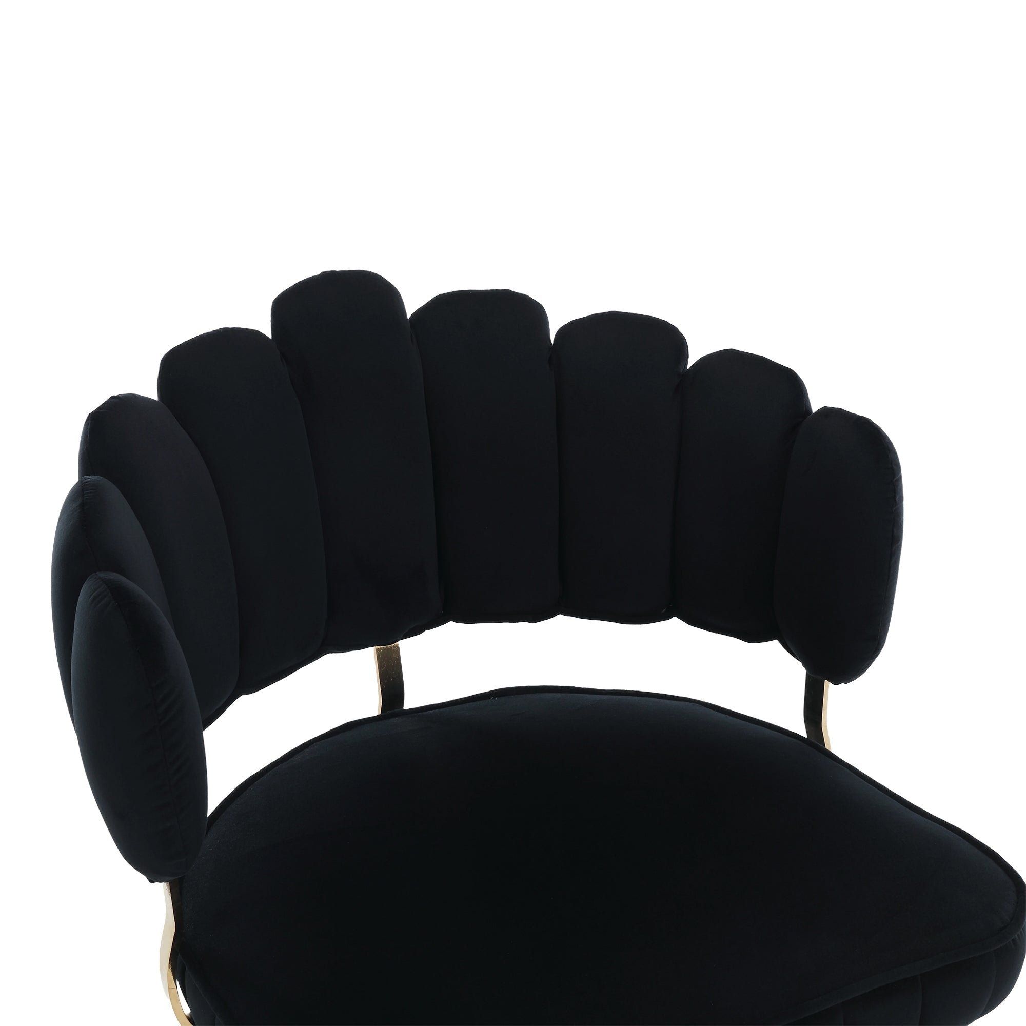 Leisure Single Velvet Chair with Golden Feet，Set of 2